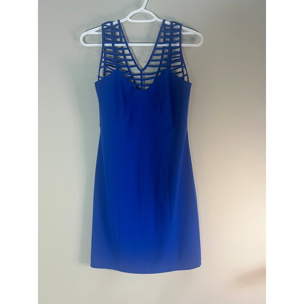 Laundry by Shelli Segal Royal Blue Cage Neckline Cocktail Dress Size‎ 6